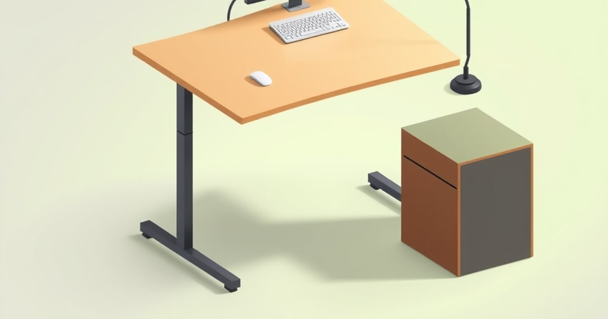 A standing desk extended to full height
